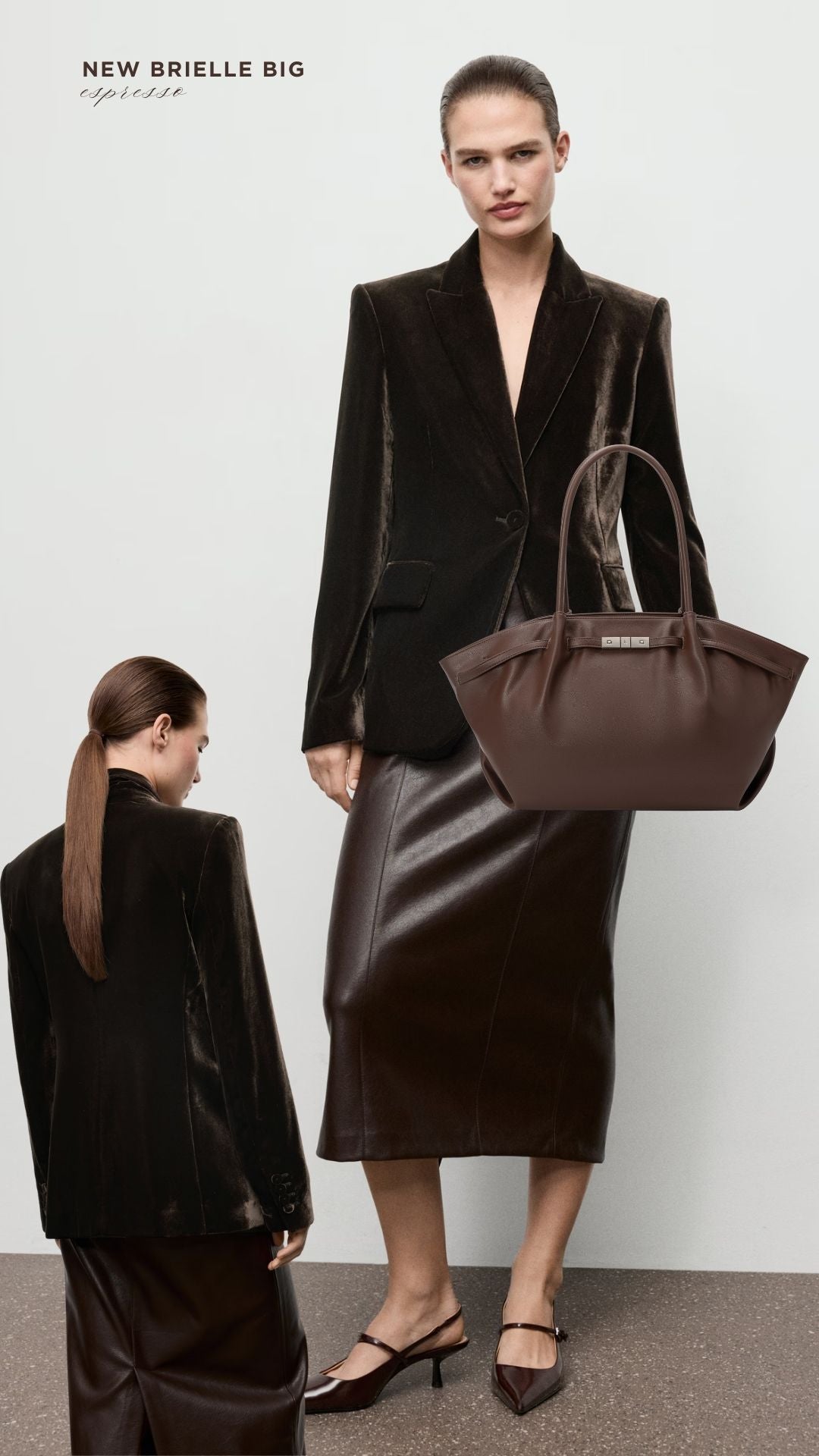 Borsa a spalla NEW BRIELLE BIG - ESPRESSO