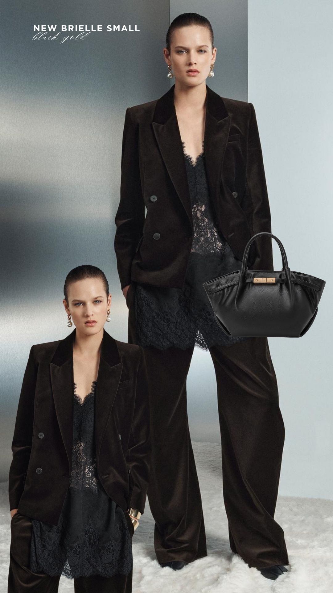 Borsa a mano NEW BRIELLE SMALL - BLACK GOLD