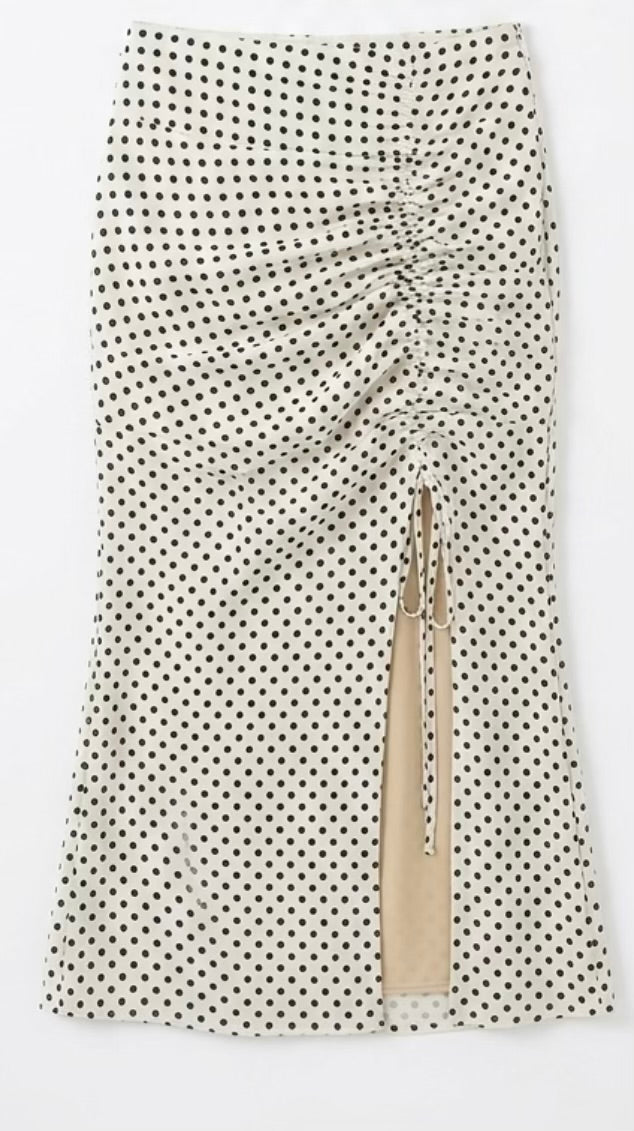 KATE Midi Skirt - BLACK POLKA DOT