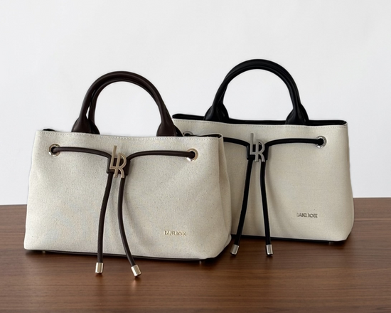 Borsa a mano MEGAN CANVAS - BLACK COCONUT