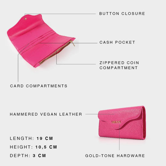 Leatherette TAYLOR WALLET - FUXIA