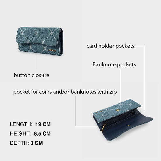 Portafoglio NEW MONOGRAM WALLET MAXI - BLUE JEANS