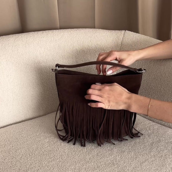 Load and play video in Gallery viewer, RILEY Bucket Bag - BROWN
