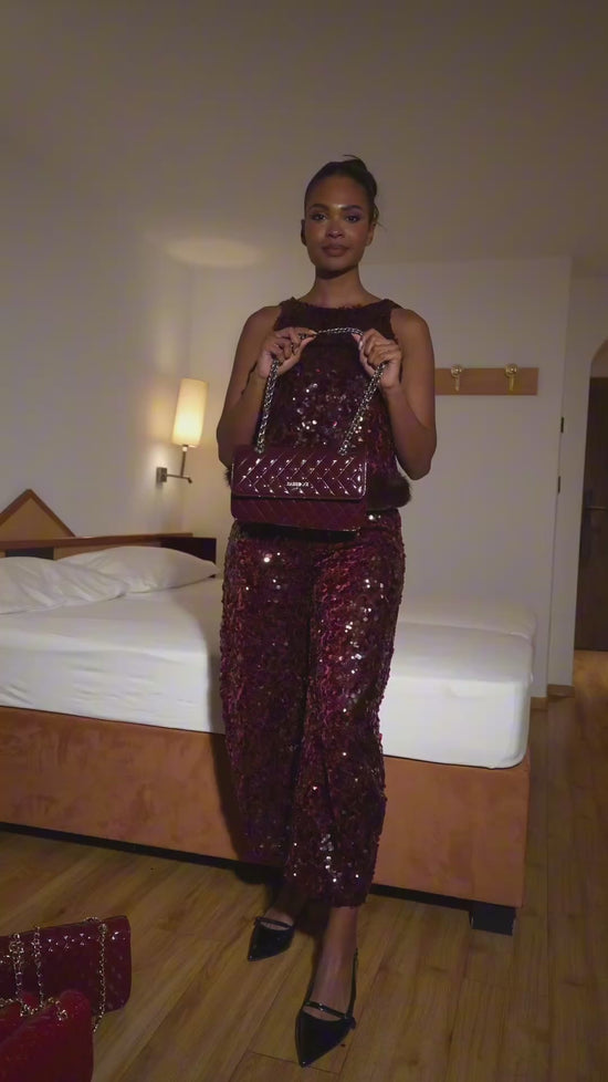 Carica e guarda video nella visualizzazione della galleria, Borsa a spalla KATE BIG - BURGUNDY
