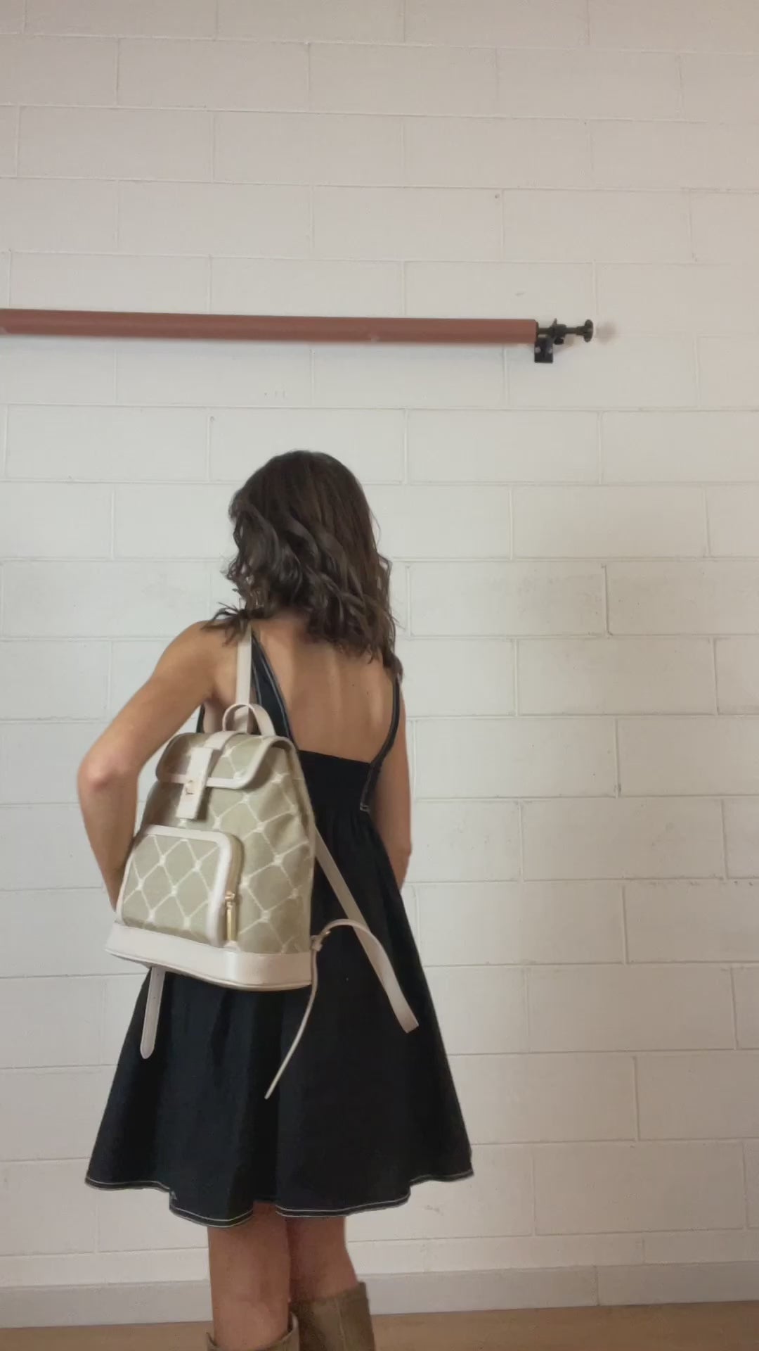 Load and play video in Gallery viewer, NEW MONOGRAM BACKPACK - WHITE
