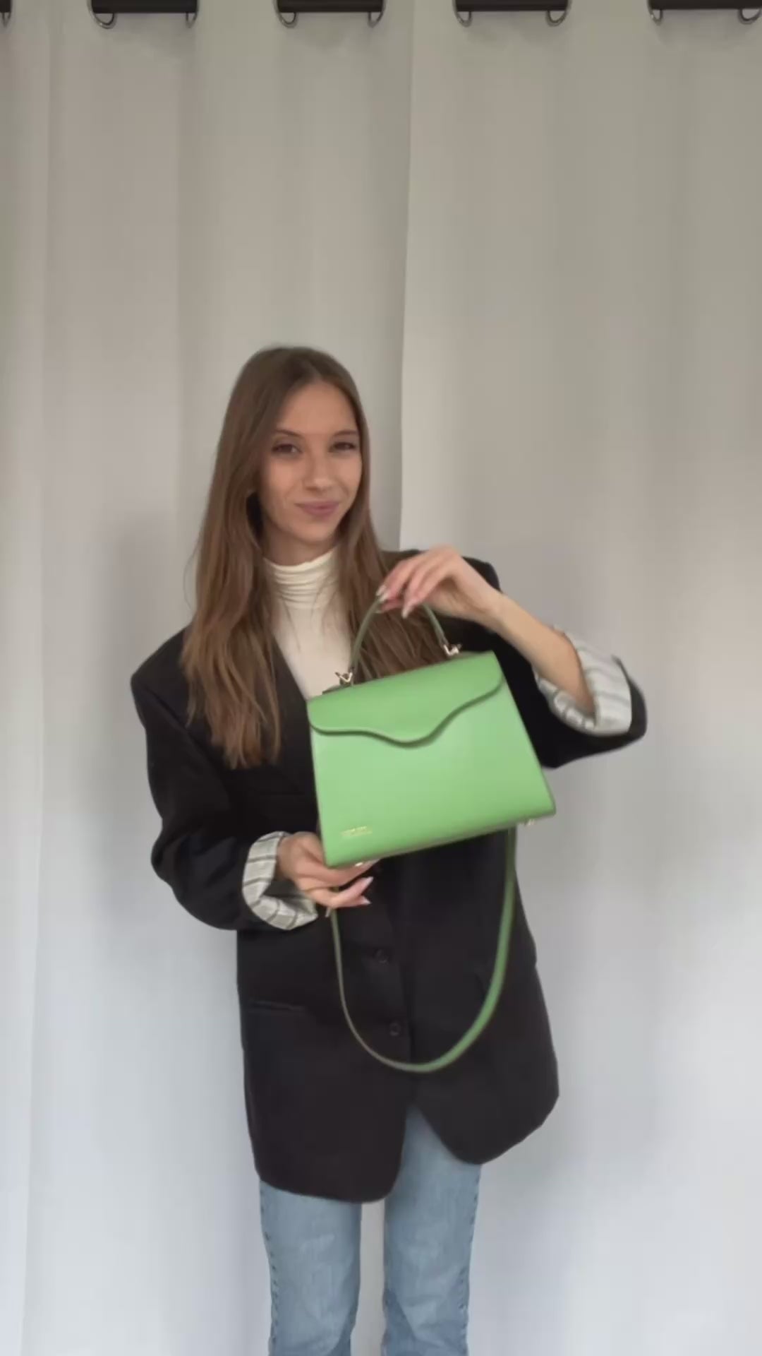 Cargar y reproducir el video en el visor de la galería, Borsa a tracolla ISABEL - GREEN
