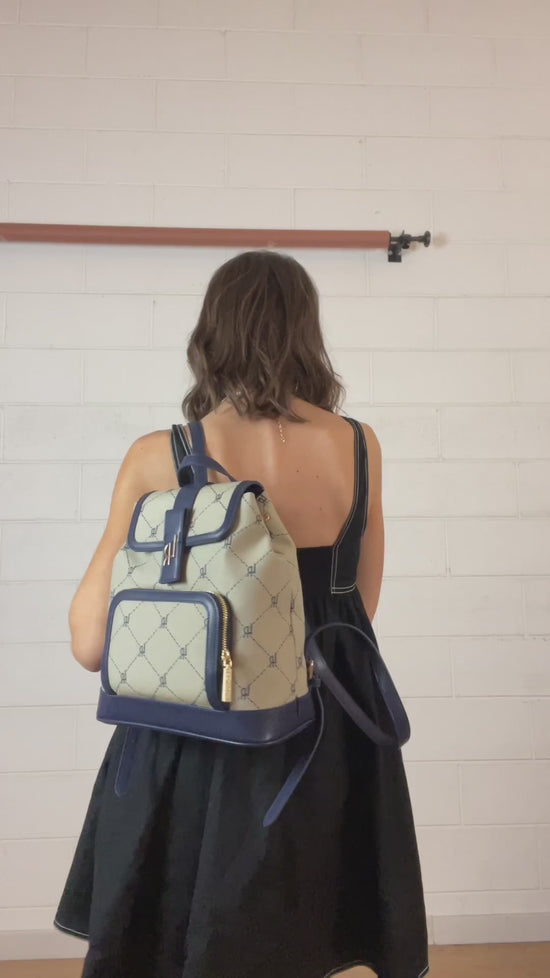 Load and play video in Gallery viewer, NEW MONOGRAM BACKPACK - NIGHT BLUE
