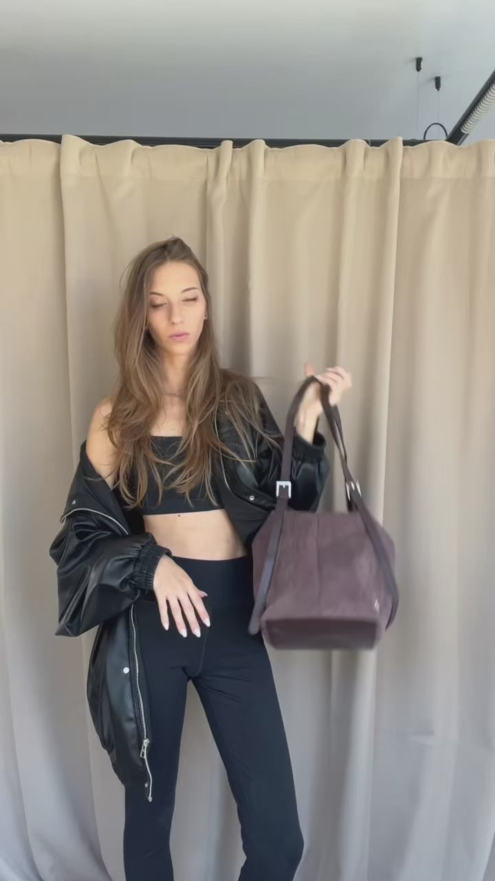 Carica e guarda video nella visualizzazione della galleria, Shopping bag a spalla SIDNEY - TAUPE
