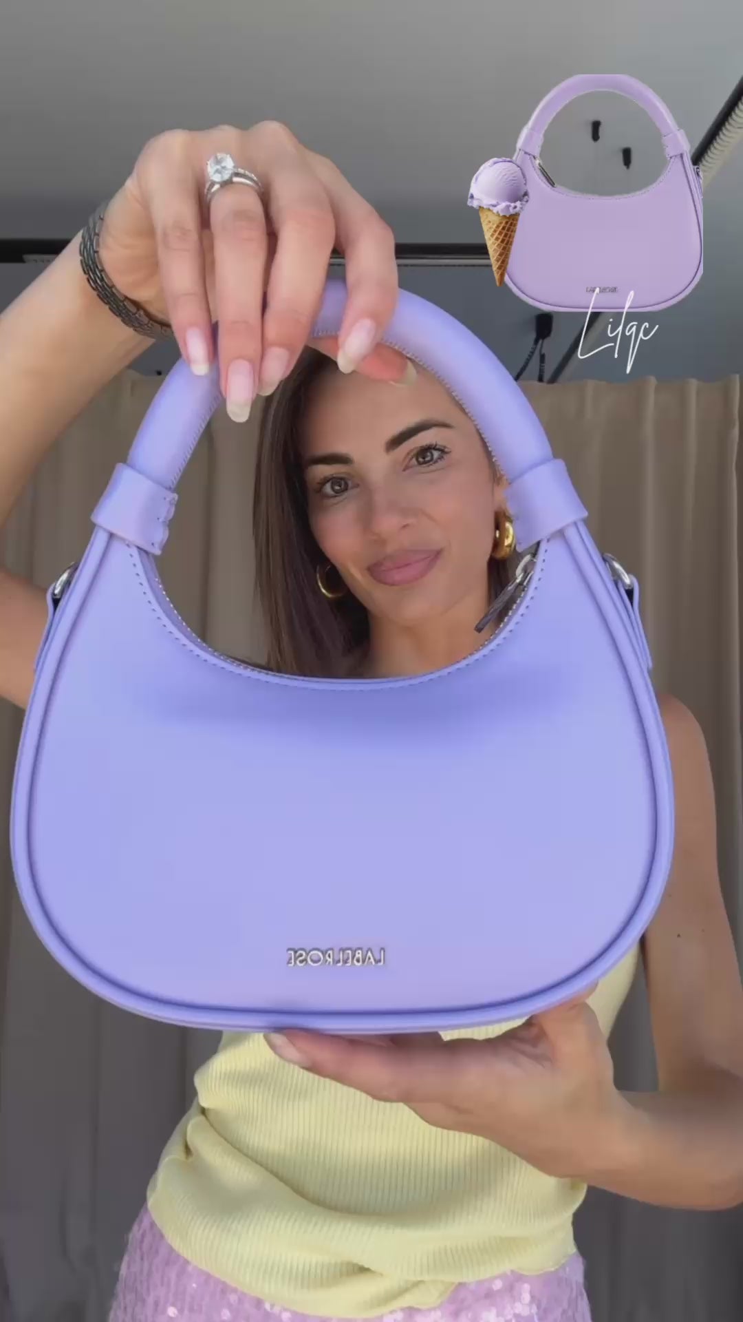Carica e guarda video nella visualizzazione della galleria, Mini bag a mano LADY -LILAC
