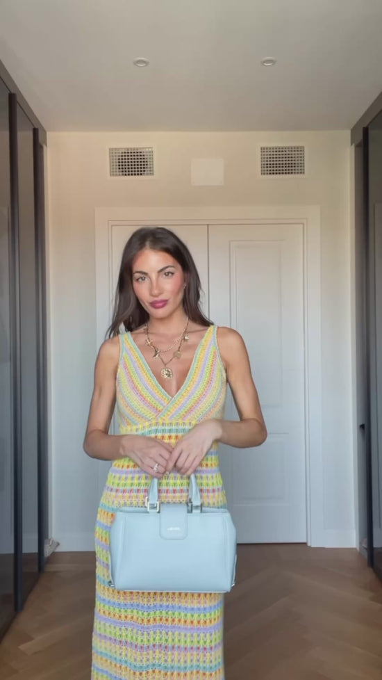 Load and play video in Gallery viewer, CASSIDY BIG Handbag - ICE BLUE
