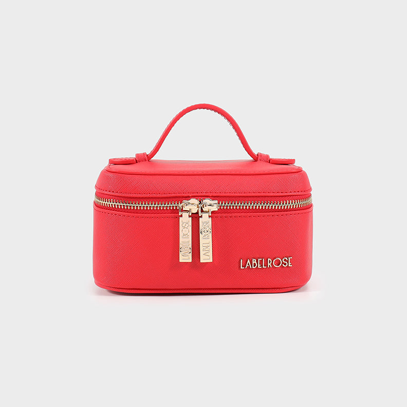 Mini beauty in saffiano - ROSSO PASSIONE