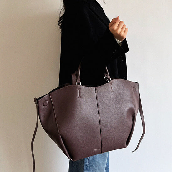 SCARLETT BIG Shoulder Bag - DARK PURPLE