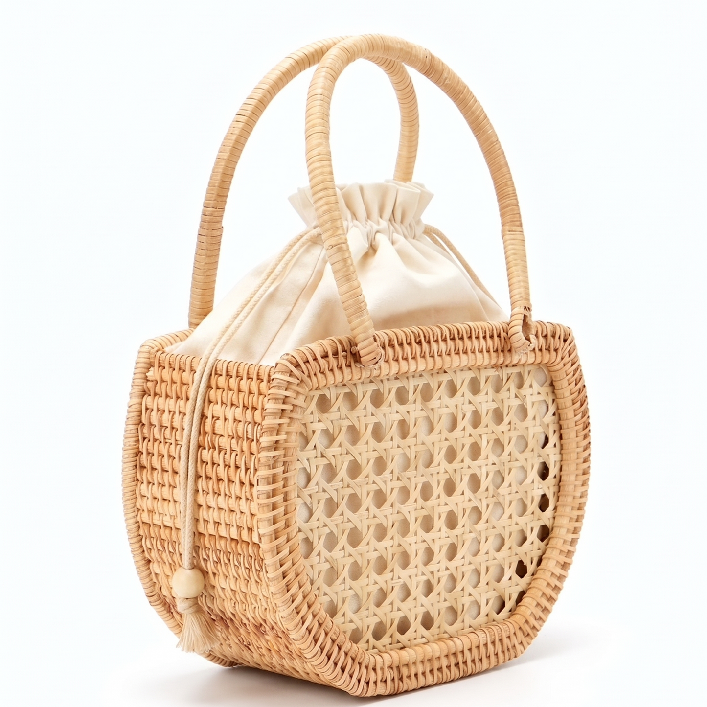 Bolso de paja SEASHELL - BEIGE