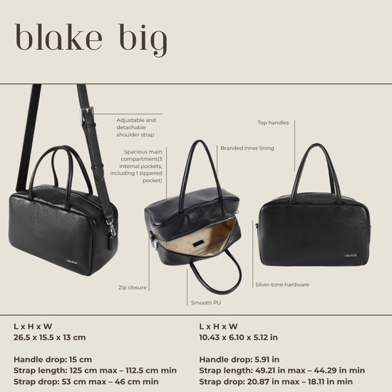 Bolso boston BLAKE BIG - BLACK SILVER