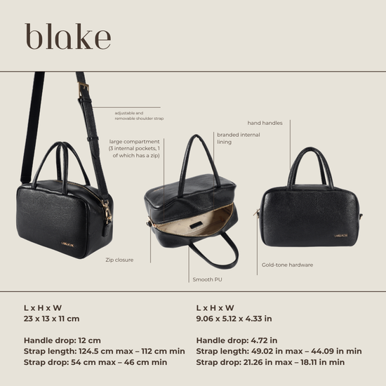 Bolso bombonera BLAKE - BLACK GOLD