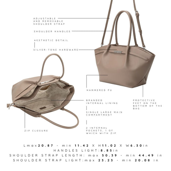 Borsa a spalla BRIELLE BIG - TAUPE - PREVENDITA