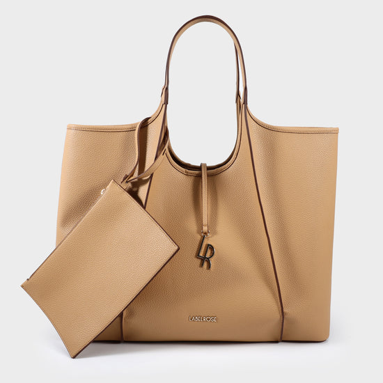 TAYLOR-CAMEL leatherette shopper bag