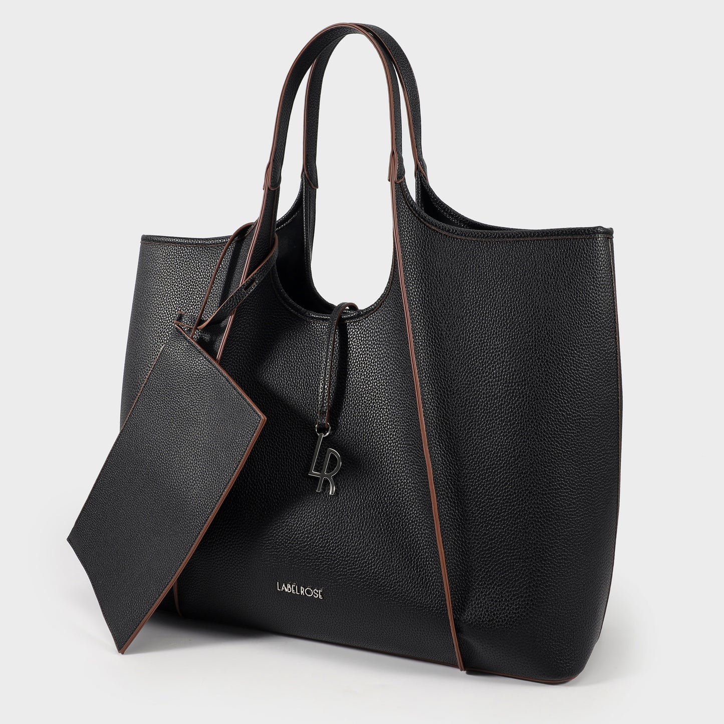 TAYLOR Shoulder Shopping Bag - BLACK SILVER