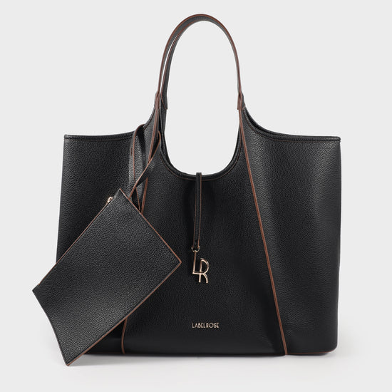 TAYLOR Shoulder Shopping Bag - BLACK GOLD