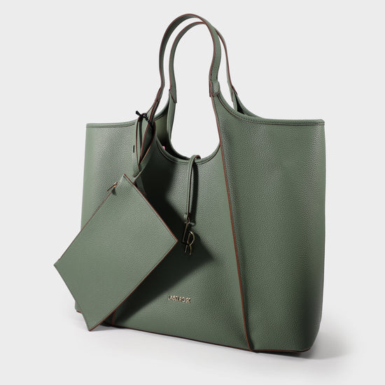 TAYLOR Shoulder Shopping Bag - GREEN