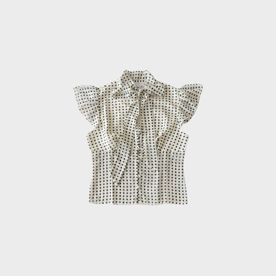 KATE Top - BLACK POLKA DOTS