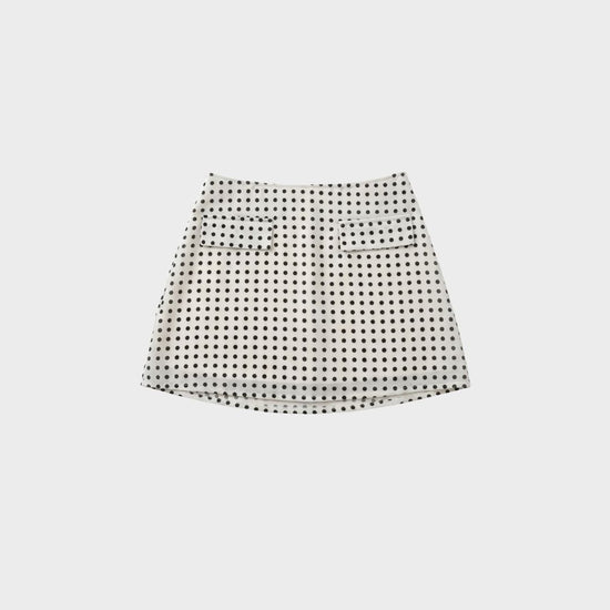 KATE mini skirt - BLACK POLKA DOT
