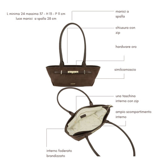 Borsa a spalla JAY SUEDE- WINE CHOCOLATE