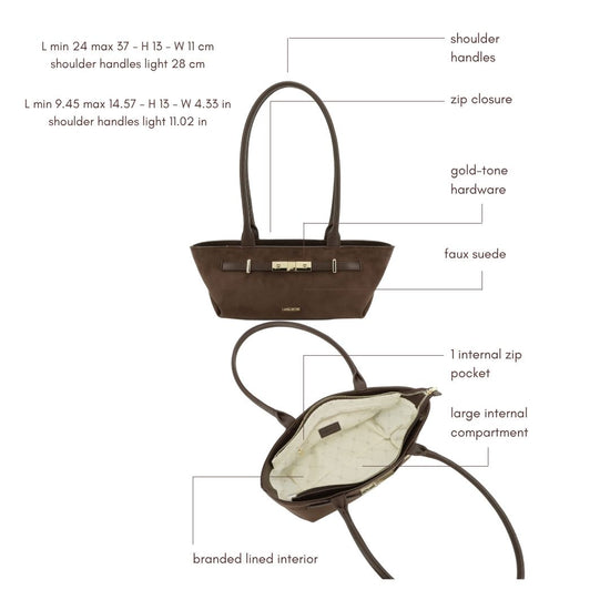 Borsa a spalla JAY SUEDE- WINE CHOCOLATE