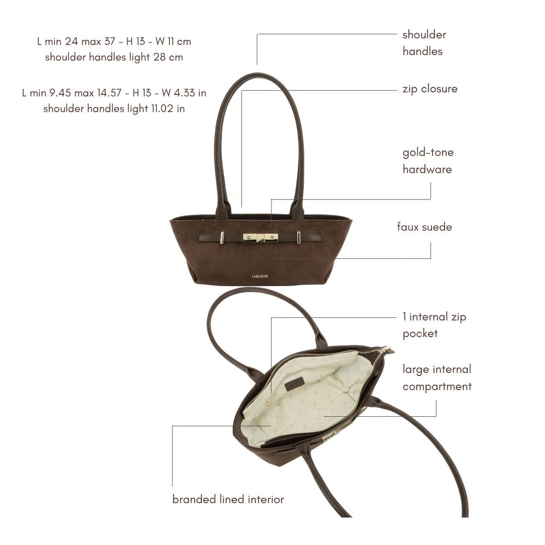 JAY SUEDE Shoulder Bag - WINE CHOCOLATE